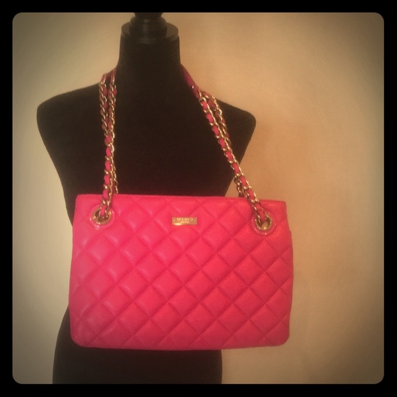 Kate spade quilted leather bag in hot pink
